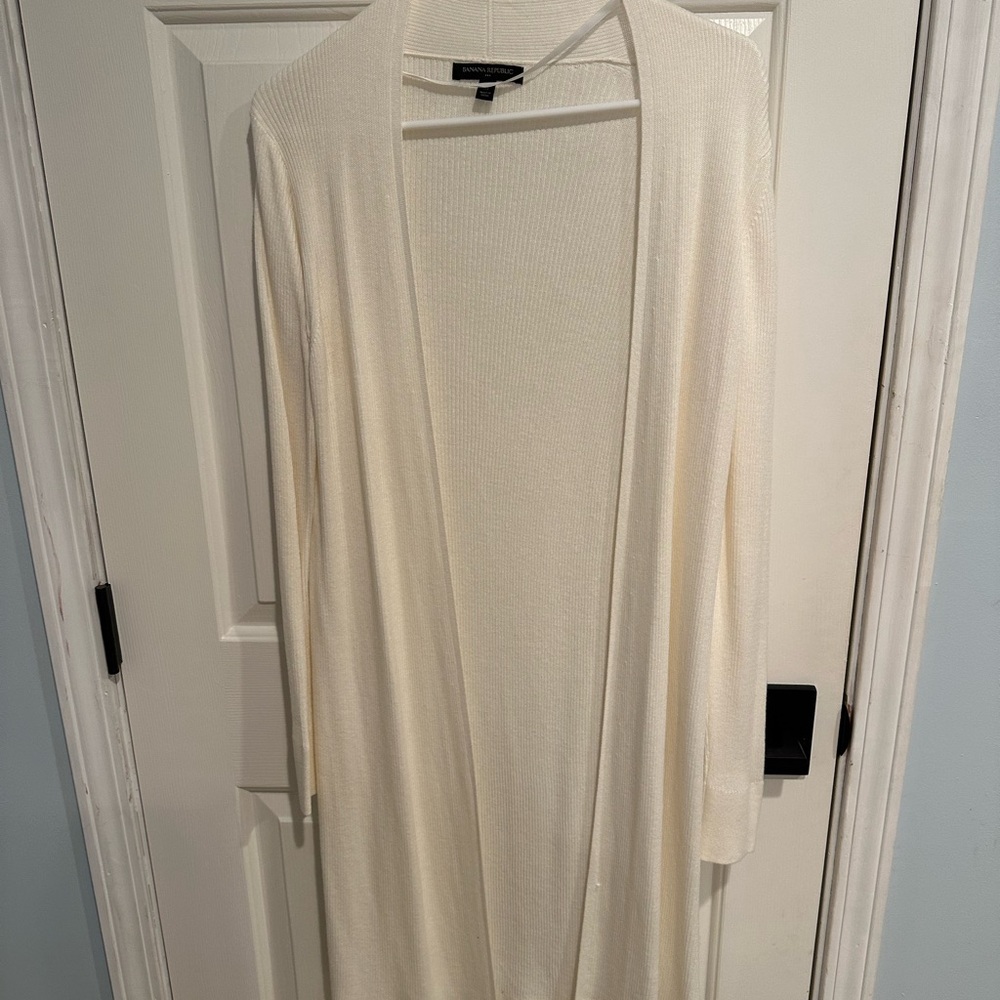 Banana Republic Cream Open-Front Cardigan